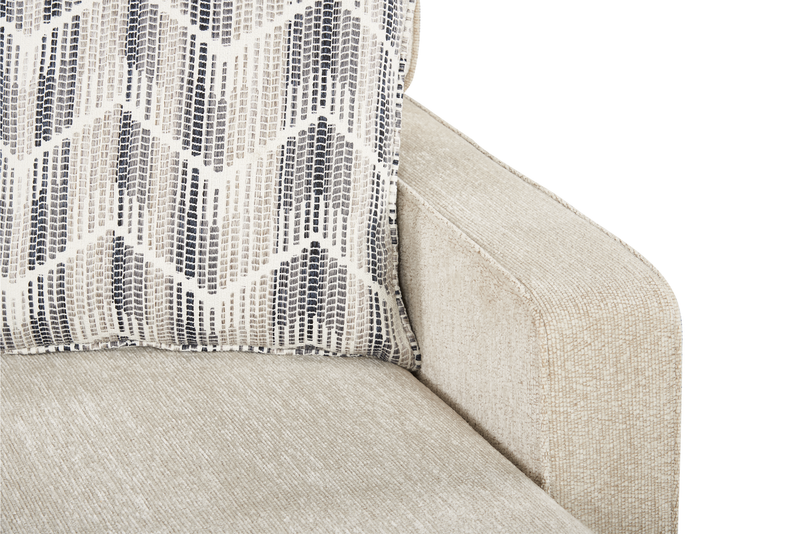 Sofa sectionnel réversible Lennox fabriqué au Canada en tissu de chenille avec coussins réversibles - taupe