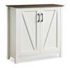 Armoire de rangement pour chaussures Lexie de 35,5 po avec dessus en chêne noyer - blanche