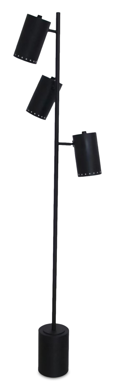 Sable 14" Modern Floor Lamp with Three Swivel Metal Shades – Black | Lampe à pied moderne Sable de 14 po avec 3 abat-jour pivotants en métal - noire | SABLEBFL