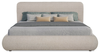 Luka Upholstered Platform Bed in Grey Polyester Fabric, Modern - King Size | Lit plateforme rembourré Luka en tissu de polyester gris, moderne – format très grand lit