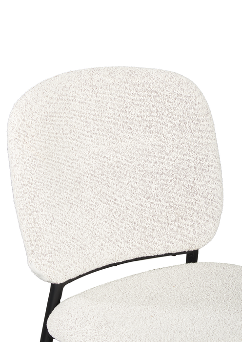 Chaise de salle à manger Luka en tissu bouclé et en métal - beige 