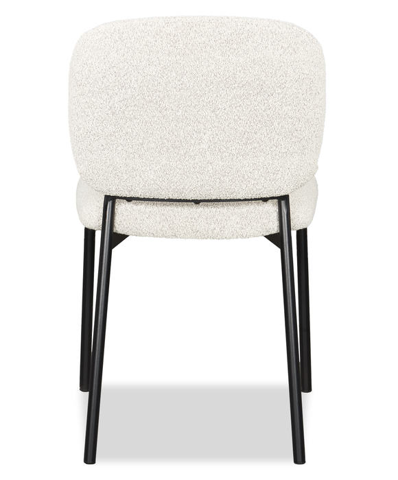 Chaise de salle à manger Luka en tissu bouclé et en métal - beige 