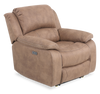 Fauteuil à inclinaison électrique Marcel de 39 po en po en tissu avec port USB – brun chaud