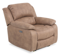 Fauteuil à inclinaison électrique Marcel de 39 po en tissu avec port USB – brun chaud