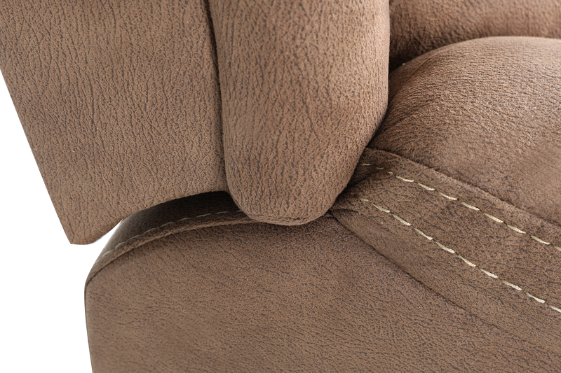 Fauteuil à inclinaison électrique Marcel de 39 po en po en tissu avec port USB – brun chaud