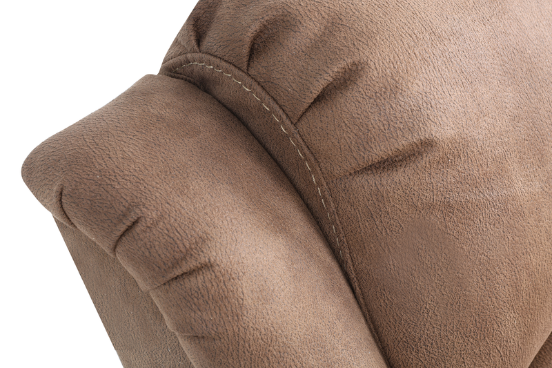 Fauteuil à inclinaison électrique Marcel de 39 po en po en tissu avec port USB – brun chaud