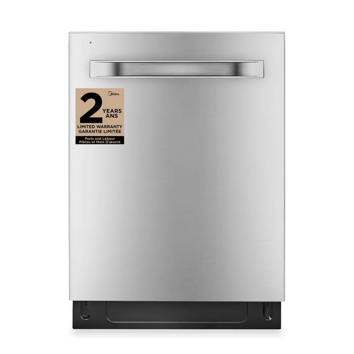 Lave-vaisselle Midea de 24 po avec commandes sur le dessus et STRAWashMC - acier inoxydable - MDT24P6CST