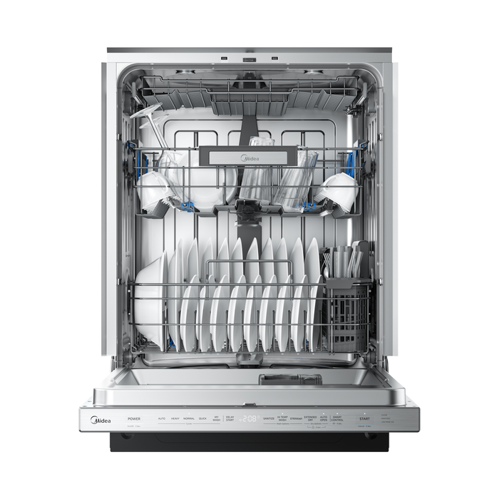 Lave-vaisselle Midea de 24 po avec commandes sur le dessus et STRAWashMC - acier inoxydable - MDT24P6CST