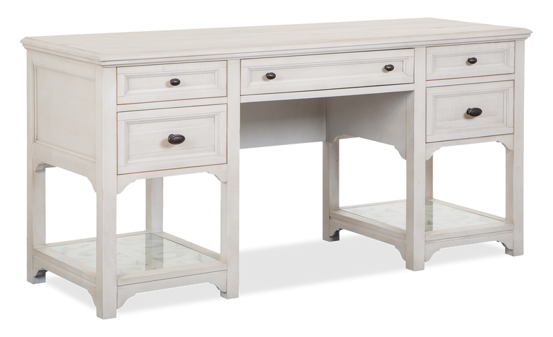 Bureau Milson de 64 po avec rangement et tablettes réglables - albâtre