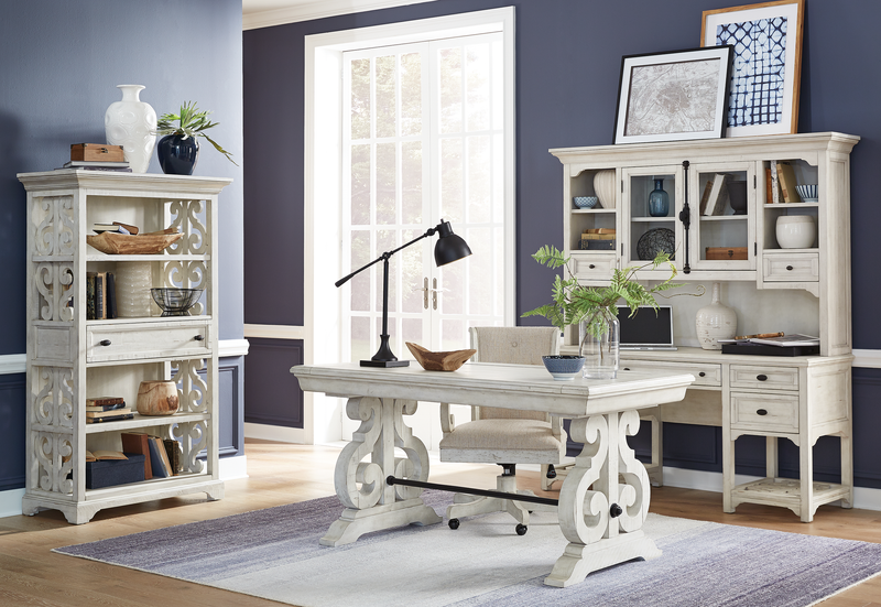 Bureau Milson de 64 po avec rangement et tablettes réglables - albâtre