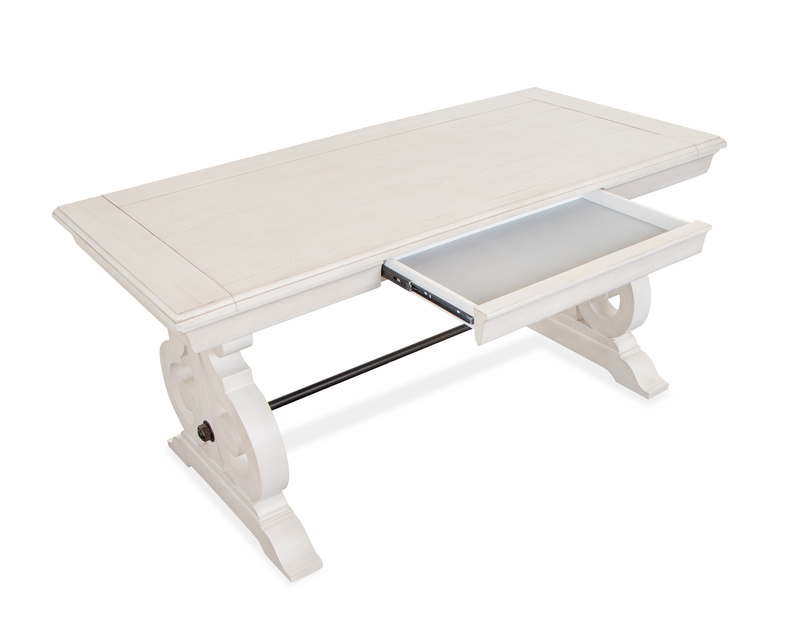 Bureau Milson de 64 po avec rangement - albâtre