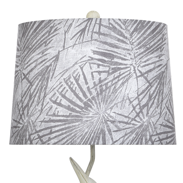 Lampe de table Misty de 12 po avec abat-jour en tissu - gris villa