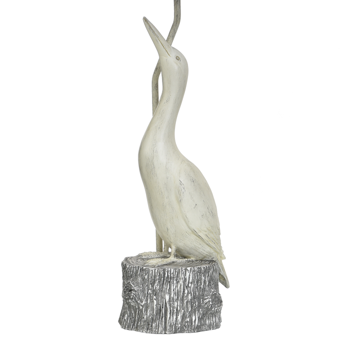 Lampe de table Misty de 12 po avec abat-jour en tissu - gris villa