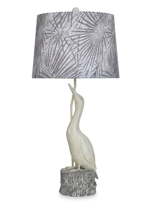 Lampe de table Misty de 12 po avec abat-jour en tissu - gris villa