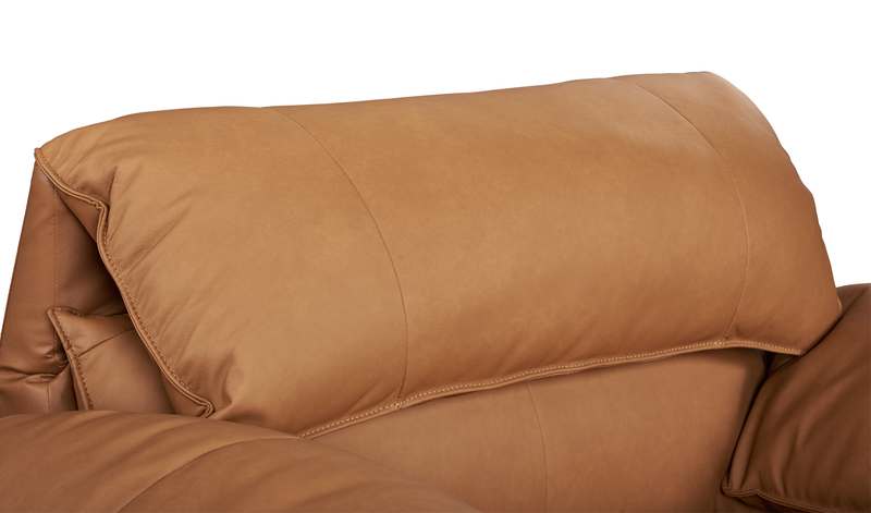 Fauteuil à inclinaison électrique Momento de 54 po en cuir véritable - caramel