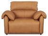 Fauteuil à inclinaison électrique Momento de 54 po en cuir véritable - caramel