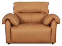 Fauteuil à inclinaison électrique Momento de 54 po en cuir véritable - caramel