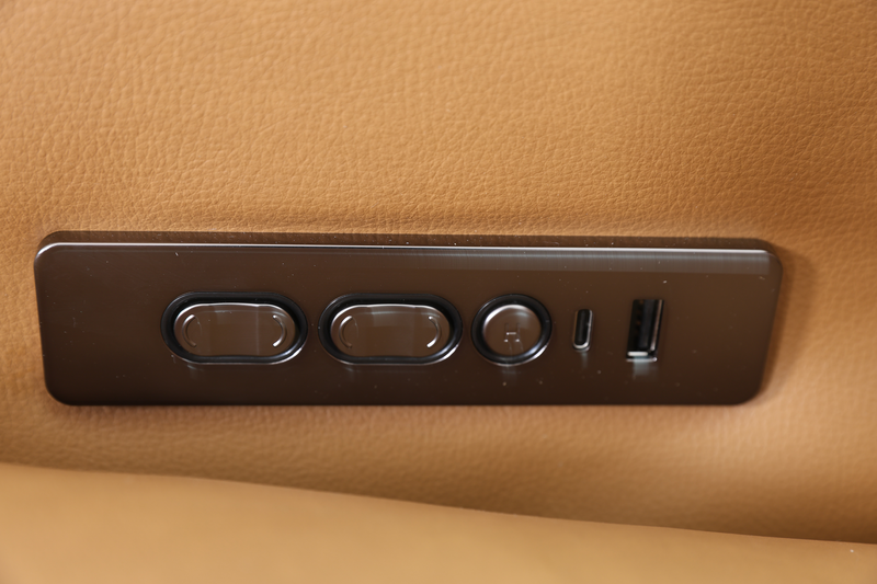 Fauteuil à inclinaison électrique Momento de 54 po en cuir véritable - caramel