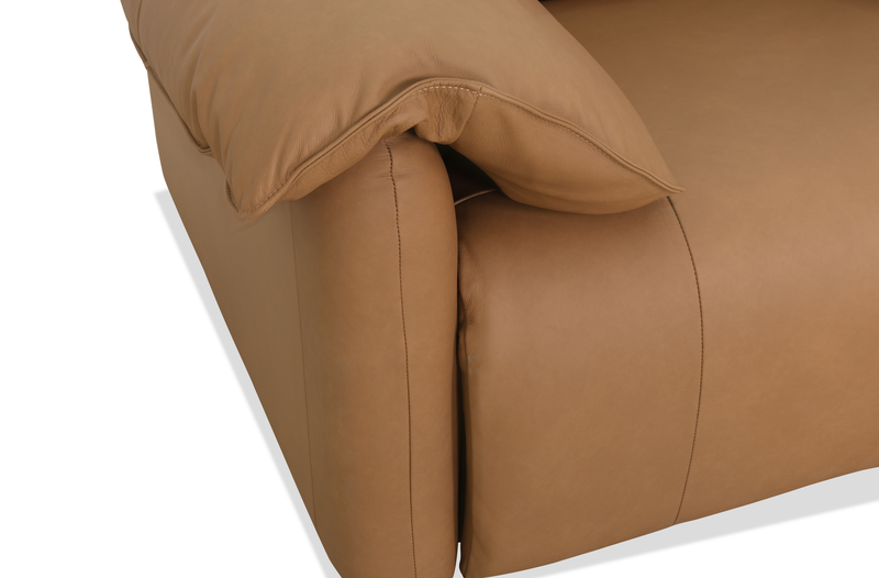 Fauteuil à inclinaison électrique Momento de 54 po en cuir véritable - caramel