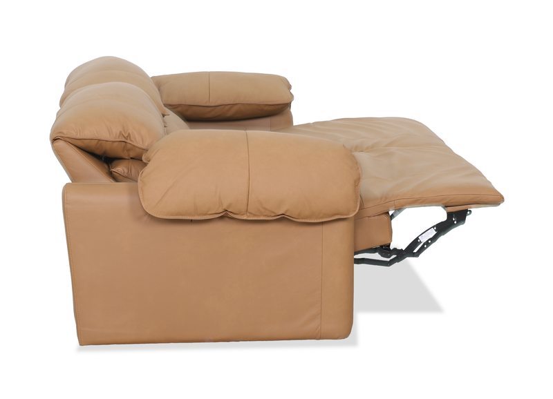 Fauteuil à inclinaison électrique Momento de 54 po en cuir véritable - caramel