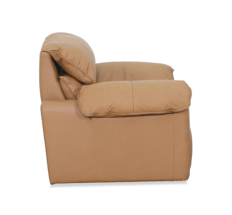 Fauteuil à inclinaison électrique Momento de 54 po en cuir véritable - caramel
