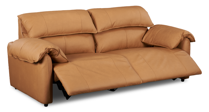 Sofa à inclinaison électrique Momento de 90 po en cuir véritable - caramel