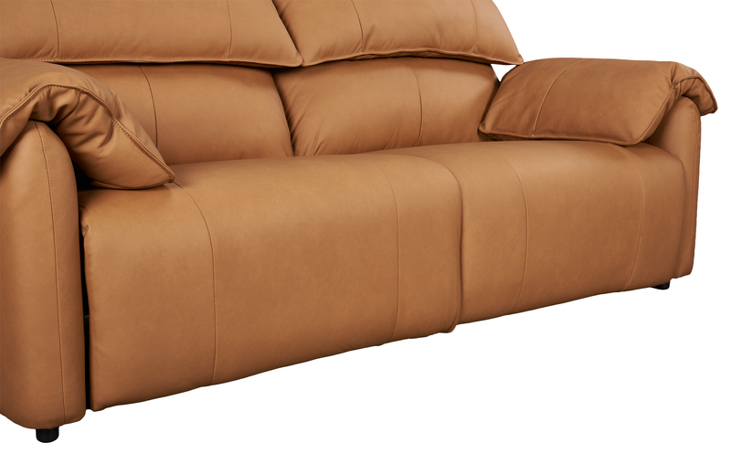 Sofa à inclinaison électrique Momento de 90 po en cuir véritable - caramel