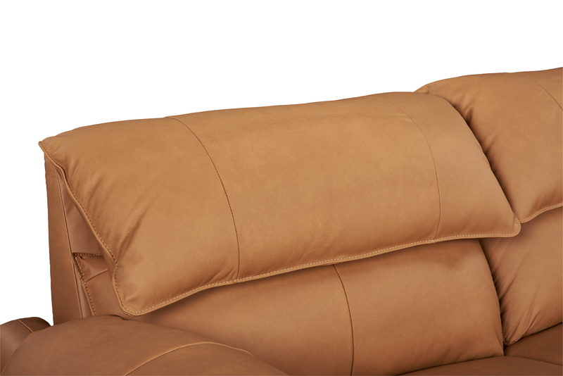 Sofa à inclinaison électrique Momento de 90 po en cuir véritable - caramel
