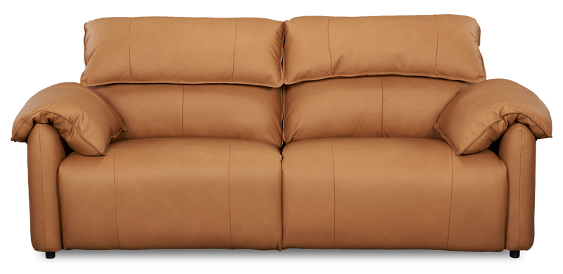 Sofa à inclinaison électrique Momento de 90 po en cuir véritable - caramel