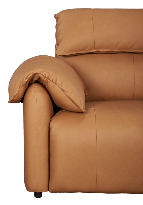 Fauteuil à inclinaison électrique Momento de 54 po en cuir véritable - caramel