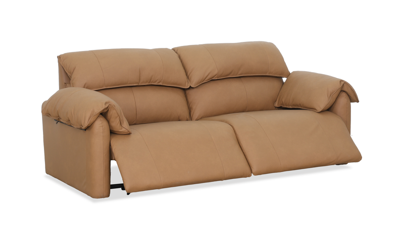 Sofa à inclinaison électrique Momento de 90 po en cuir véritable - caramel