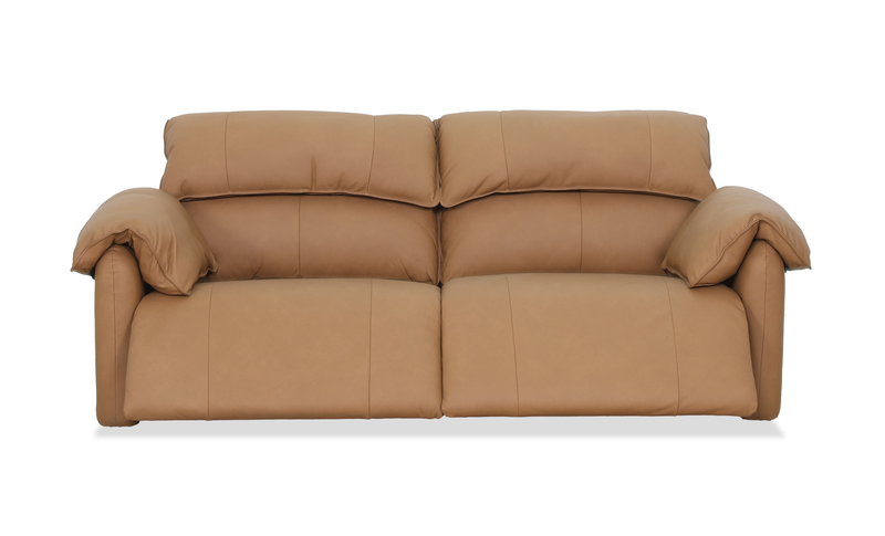 Sofa à inclinaison électrique Momento de 90 po en cuir véritable - caramel