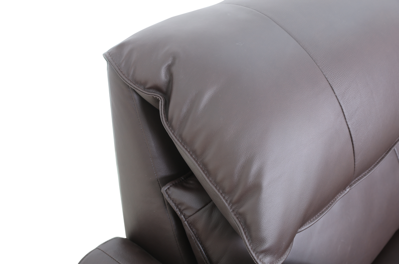 Fauteuil à inclinaison électrique Momento de 54 po en cuir véritable - chocolat