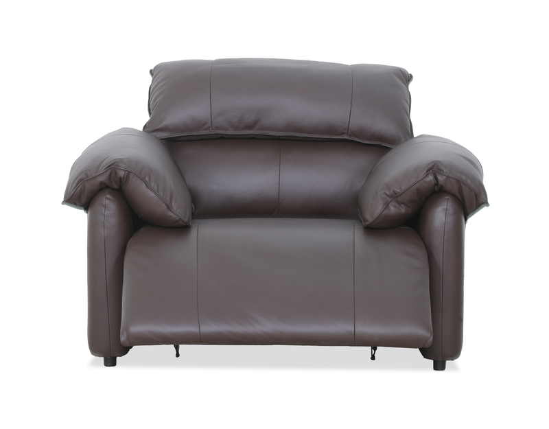 Fauteuil à inclinaison électrique Momento de 54 po en cuir véritable - chocolat