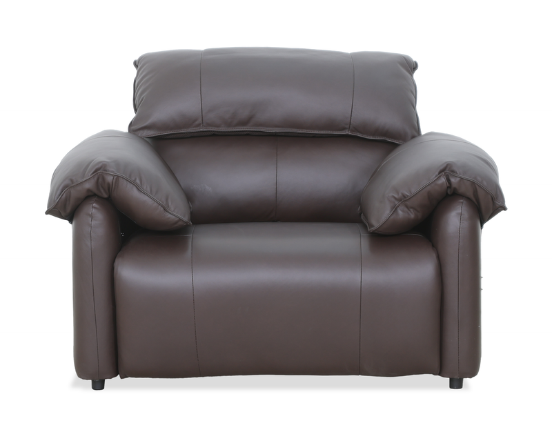 Fauteuil à inclinaison électrique Momento de 54 po en cuir véritable - chocolat