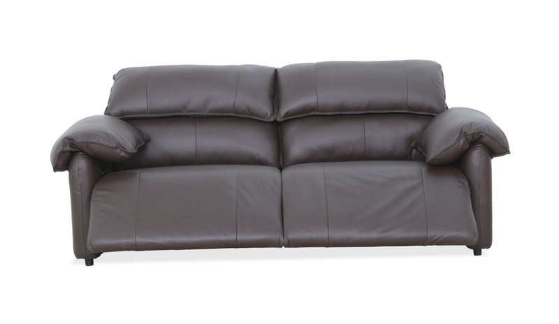 Sofa à inclinaison électrique Momento de 90 po en cuir véritable - chocolat