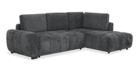 Sofa-lit double Moonlight de _ po en tissu avec coussins de dossier amovibles - minéral
