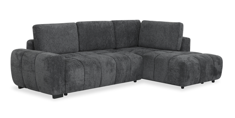 Sofa-lit double Moonlight de _ po en tissu avec coussins de dossier amovibles - minéral  