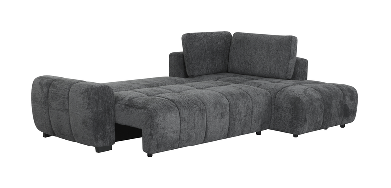 Sofa-lit double Moonlight de _ po en tissu avec coussins de dossier amovibles - minéral  