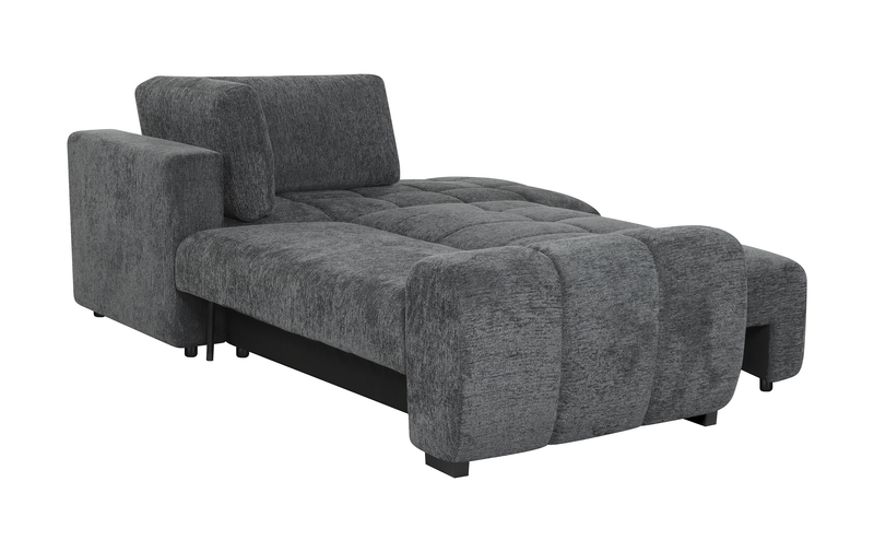 Sofa-lit double Moonlight de _ po en tissu avec coussins de dossier amovibles - minéral  