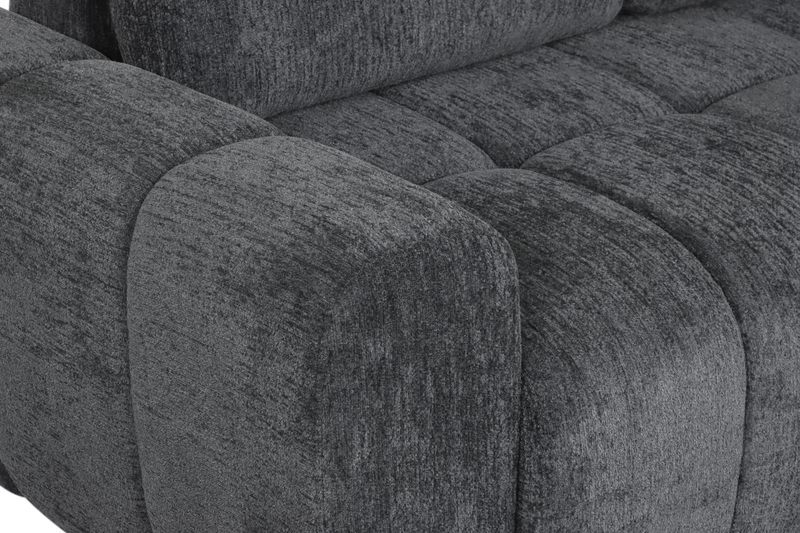 Sofa-lit double Moonlight de _ po en tissu avec coussins de dossier amovibles - minéral  