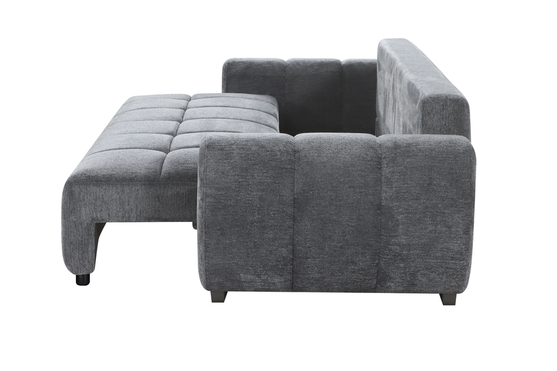 Sofa-lit double Moonlight po en tissu avec coussins de dossier amovibles - minéral  