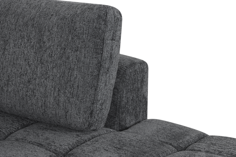 Sofa-lit double Moonlight de _ po en tissu avec coussins de dossier amovibles - minéral  