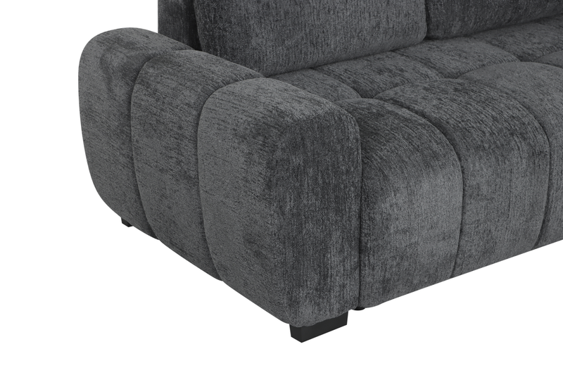 Sofa-lit double Moonlight de _ po en tissu avec coussins de dossier amovibles - minéral  