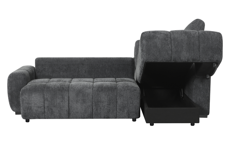 Sofa-lit double Moonlight de _ po en tissu avec coussins de dossier amovibles - minéral  