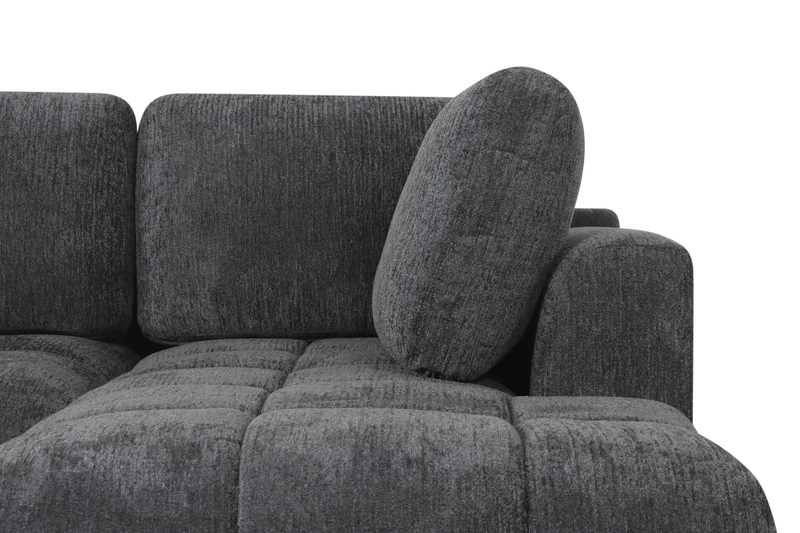 Sofa-lit double Moonlight de _ po en tissu avec coussins de dossier amovibles - minéral  