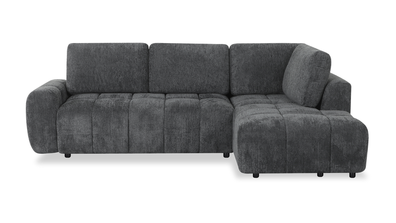 Sofa-lit double Moonlight de _ po en tissu avec coussins de dossier amovibles - minéral  