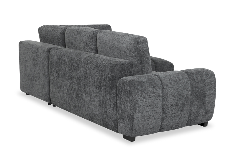 Sofa-lit double Moonlight de _ po en tissu avec coussins de dossier amovibles - minéral  