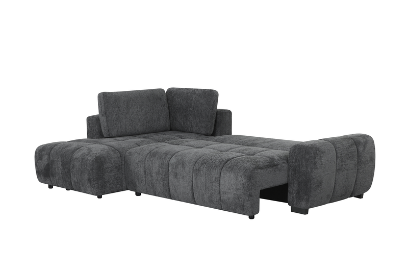 Sofa-lit double Moonlight po en tissu avec coussins de dossier amovibles - minéral  