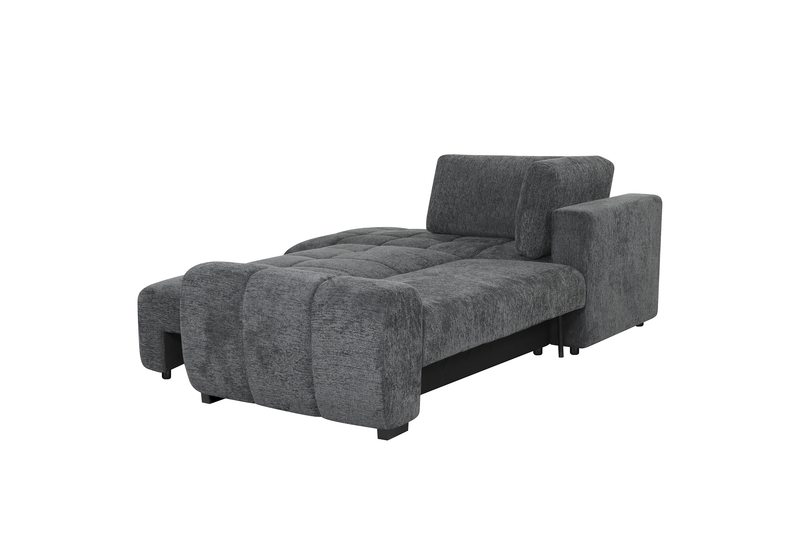 Sofa sectionnel-lit de gauche Moonlight 2 pièces avec fauteuil long de rangement - gris